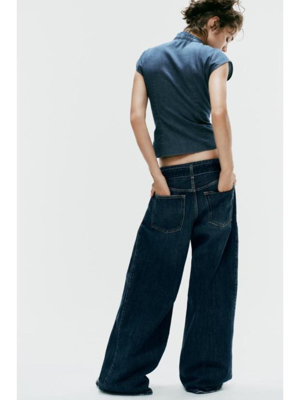ZARA MID-RISE PLEATED BELTED TRF JEANS 5762/229/401